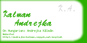 kalman andrejka business card